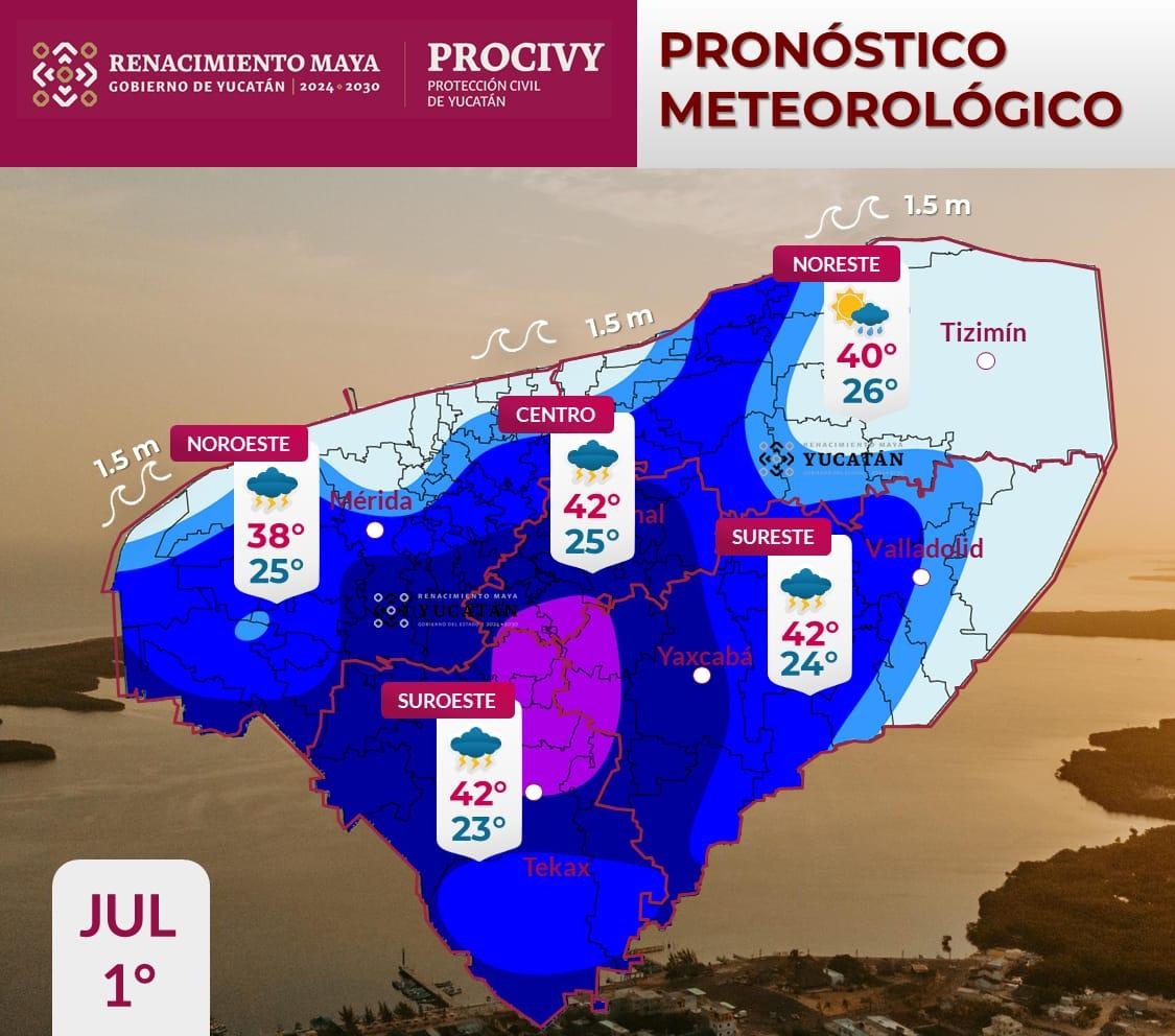 Pronóstico del tiempo: Así será el clima en Yucatán este miércoles 1 de julio